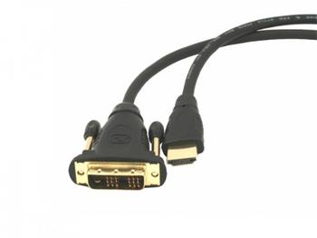 Crono kabel propojovací HDMI / DVI - video, HDMI samec , DVI 18+1 samec, pozlacený, 2m