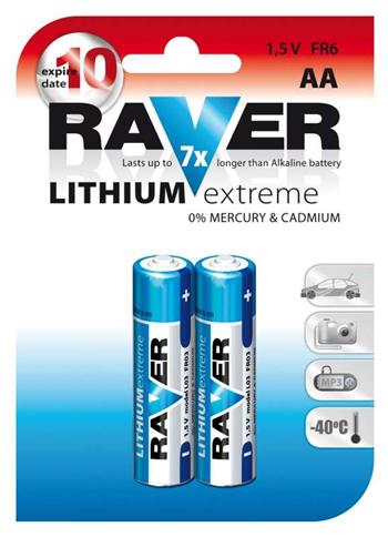 Raver baterie lithiová FR6 2BL, 2ks