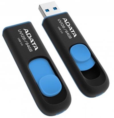 Adata DashDrive Series UV128 64GB USB 3.0 flashdisk, výsuvný, černý+modrá