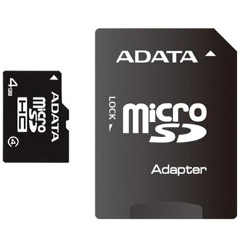 Adata Micro SDHC 4GB Class 4 + SD adaptér