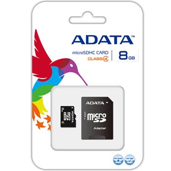 Adata Micro SDHC 8GB Class 4 + SD adaptér