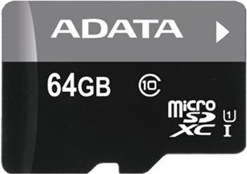 Adata Micro SDXC Premier 64GB UHS-I + SD adaptér