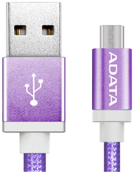 ADATA Micro USB kabel pletený, 100cm, fialový