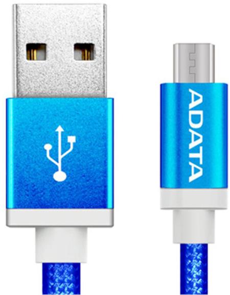 ADATA Micro USB kabel pletený, 100cm, modrý