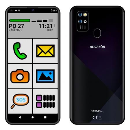 ALIGATOR S6500 SENIOR - mobilní telefon, 32GB, černý