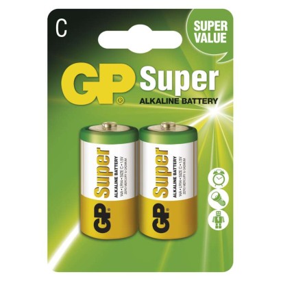 Alkalická baterie GP Super LR14 (C), blistr 2 pack
