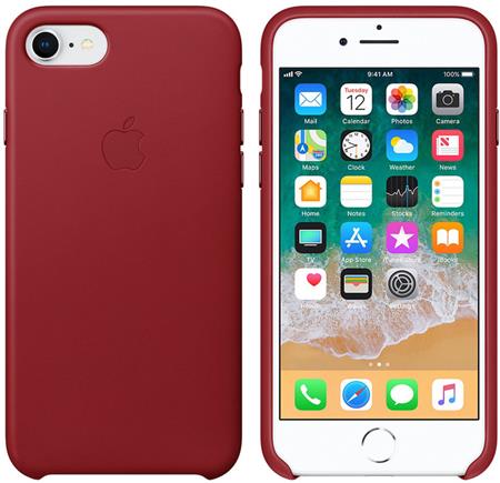 Apple kožený kryt na iPhone 8/7, červená