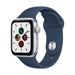 Apple Watch SE GPS, 40mm Silver Aluminium Case with Abyss Blue Sport Band - Regular