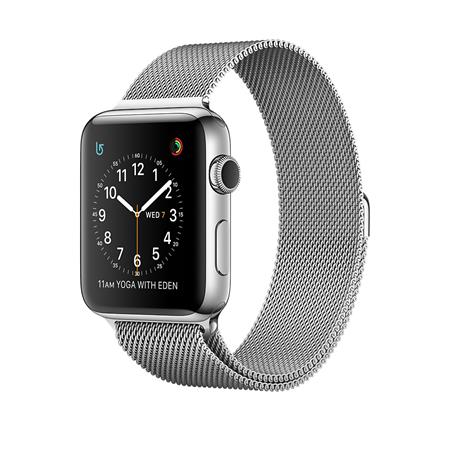 Apple Watch Series 2, 38mm Stainless Steel Case with Silver Milanese Loop