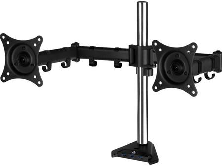Arctic Z2 Pro Gen 3 stolní držák pro 2x LCD, USB 3.0 HUB, černý (black)