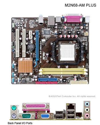 ASUS M2N68 Plus - základní deska, socket AM2/AM2+, nVidia nForce 630a, ATX