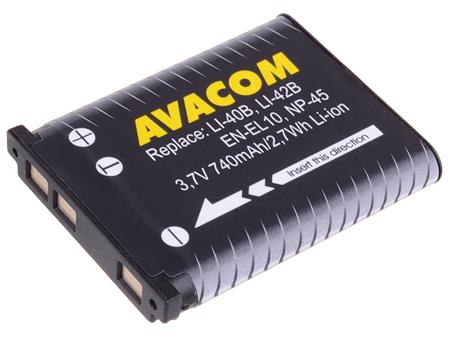 AVACOM baterie - Olympus Li-40B, Li-42B, Fujifilm NP-45, Nikon EN-EL10 Li-Ion 3.7V 740mAh 2.7Wh