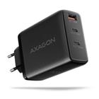 Axagon ACU-DPQ100, GaN nabíječka do sítě 100W, 3x port (USB-A + dual USB-C), PD3.0 PPS QC4+ Apple, černá