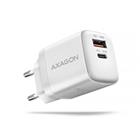Axagon ACU-PQ20W nabíječka do sítě 20W, 2x port (USB-A + USB-C), PD3.0 PPS QC4+ AFC Apple, bílá