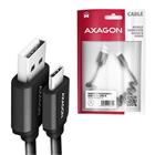 Axagon BUCM-AM20TB, TWISTER kabel USB-C <-> USB-A, 1.1m, USB 2.0, 3A, ALU, tpe, černý