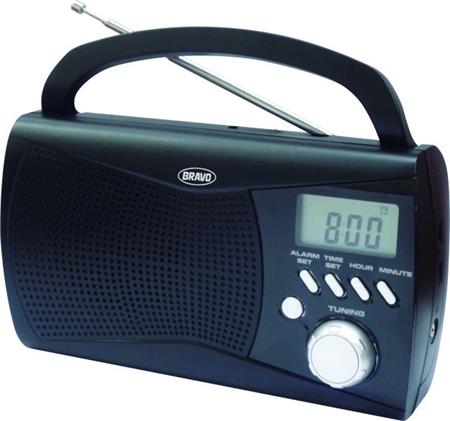 BRAVO Přenosné rádio B-6010, FM, AM, DIGI, napájení síť/aku, černé