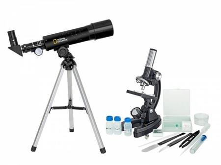 Bresser National Geographic Set: 50/360 AZ Telescope and 300x-1200x Microscope