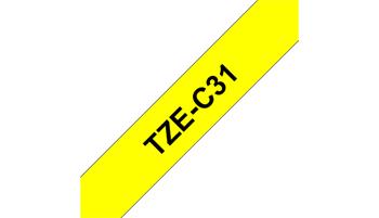 Brother TZE-C31, signální žlutá / černá