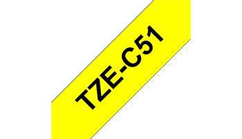 Brother TZE-C51, signální žlutá / černá