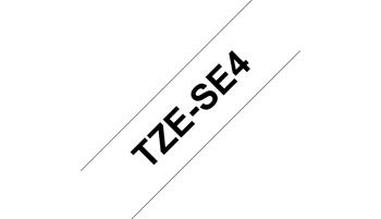 Brother TZE-SE4, bílá / černá - security tape
