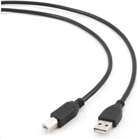 C-TECH Kabel USB A-B 1,8m 2.0 HQ Black, zlacené kontakty
