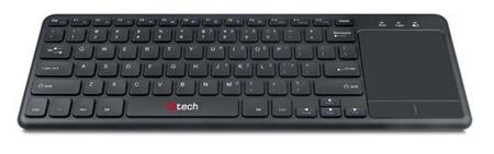 C-TECH WLTK-01, bezdrátová klávesnice s touchpadem, černá, USB