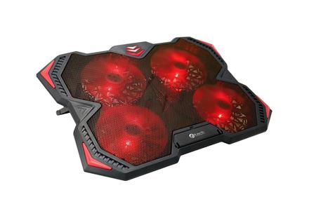 C-TECH Zefyros (GCP-01R), chladicí podložka, casual gaming, 17,3", červené podsvícení, regulace otáček
