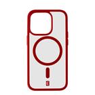 Cellularline Zadní kryt Pop Mag s podporou Magsafe pro Apple iPhone 15 Pro Max, čirý / červený