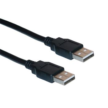Crono kabel propojovací USB 2.0 - A samec / A samec, černý, 1,8m