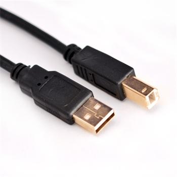 Crono kabel propojovací USB A/B - datový, USB 2.0, A samec/ B samec, pozlacený, černý, 1,8m