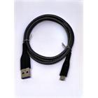 Crono kabel USB 2.0/ USB A samec - microUSB samec, 1,0m, carbon černý high premium