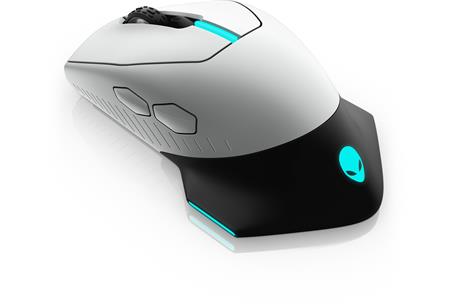 DELL Alienware AW610M, bezdrátová herní myš, bílá