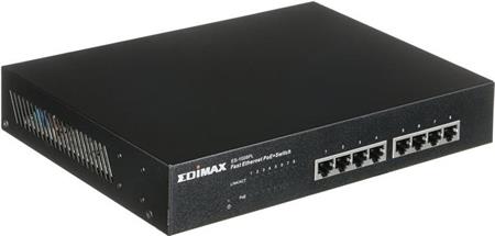 Edimax 8x 10/100 PoE+ switch, 802.3at/af, 80W budget (30W/port)
