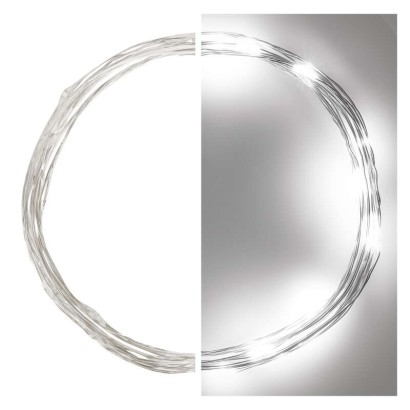 EMOS LED vánoční nano řetěz, 1,9 m, 2x AA, vnitřní, studená bílá, časovač