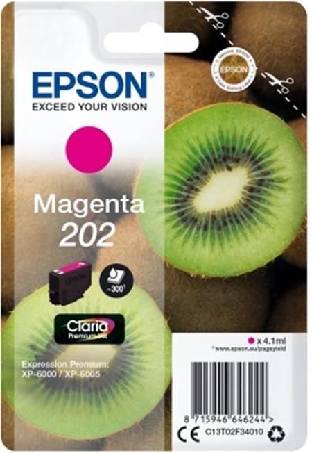 Epson ink Magenta 202 Premium - singlepack, 4,1ml, 300s, standard C13T02F34010