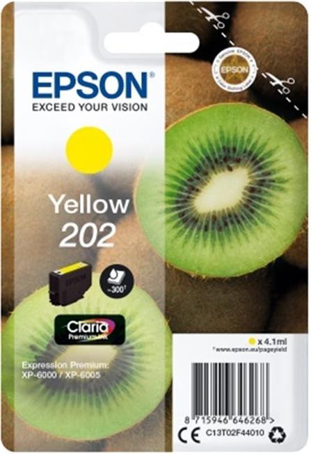 Epson ink Yellow 202 Premium - singlepack, 4,1ml, 300s, standard C13T02F44010