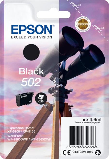 Epson singlepack,Black 502,Ink,standard C13T02V14010