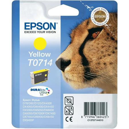 Epson Singlepack Yellow T0714 DURABrite Ultra Ink C13T07144012