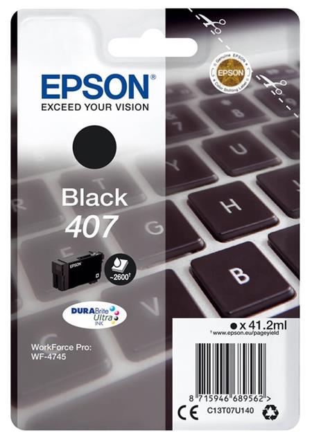 Epson WF-4745 Series Ink Cartridge XL Black C13T07U140 - originální
