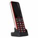 Evolveo EasyPhone LT, mobilní telefon pro seniory s nabíjecím stojánkem (červená barva)