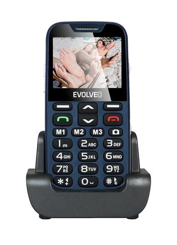 Evolveo EasyPhone XD, mobilní telefon pro seniory s nabíjecím stojánkem, modrý