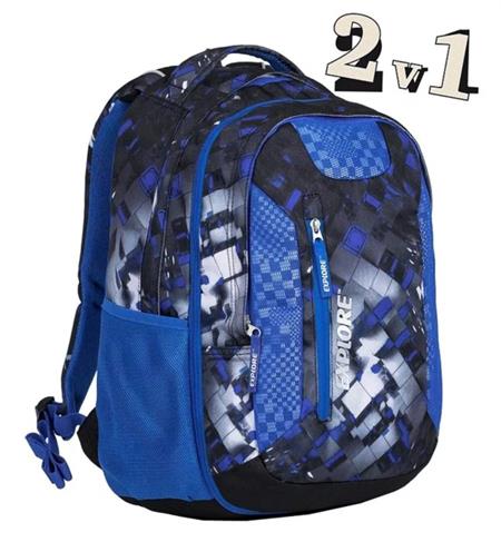 EXPLORE Školní batoh 2v1 LIAN Mix Blue