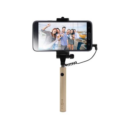 FIXED - Kompaktní mini selfie stick, přes 3,5 mm jack, zlatá
