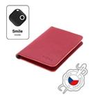 Fixed Kožená peněženka Smile Passport se smart trackerem Smile PRO, velikost cestovního pasu, červená