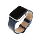 Fixed Kožený řemínek Leather Strap pro Apple Watch 42/44/45/49mm, modrý