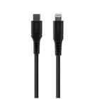 Fixed Krátký nabíjecí a datový Liquid silicone kabel s konektory USB-C/Lightning a podporou PD, 0.5m, MFI, černý