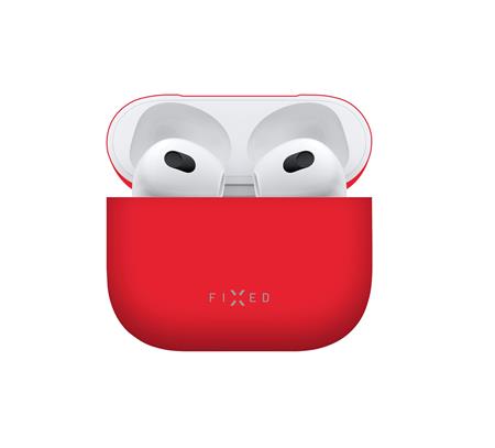Fixed Ultratenké silikonové pouzdro Silky pro Apple Airpods 3, červené