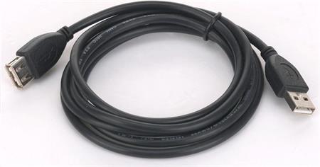 GEMBIRD Kabel prodlužovací USB 2.0, A-A, HQ Black, zlacené kontakty, 1,8m CCP-USB2-AMAF-6