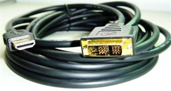 GEMBIRD Kabel propojovací, HDMI-DVI, 1.3, M/M stíněný, zlacené kontakty, 1,8m CC-HDMI-DVI-6