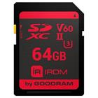 GoodRam IRDM 64GB MEMORY CARD UHS-II U3 V60 read to 265MB s write: to 120MB s